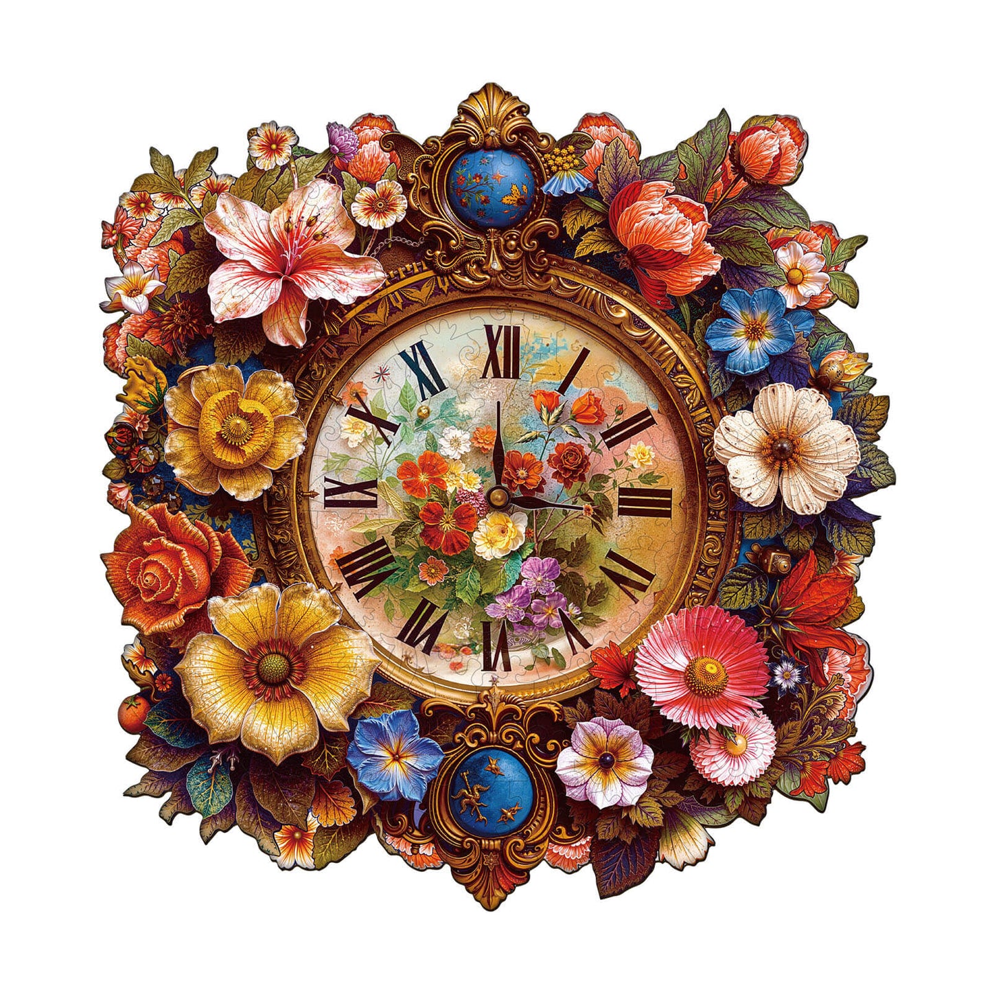 Verträumtes Holzpuzzle - Blumenzeiten