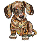 Whimsical Wooden Jigsaw Puzzle-DACHSHUND
