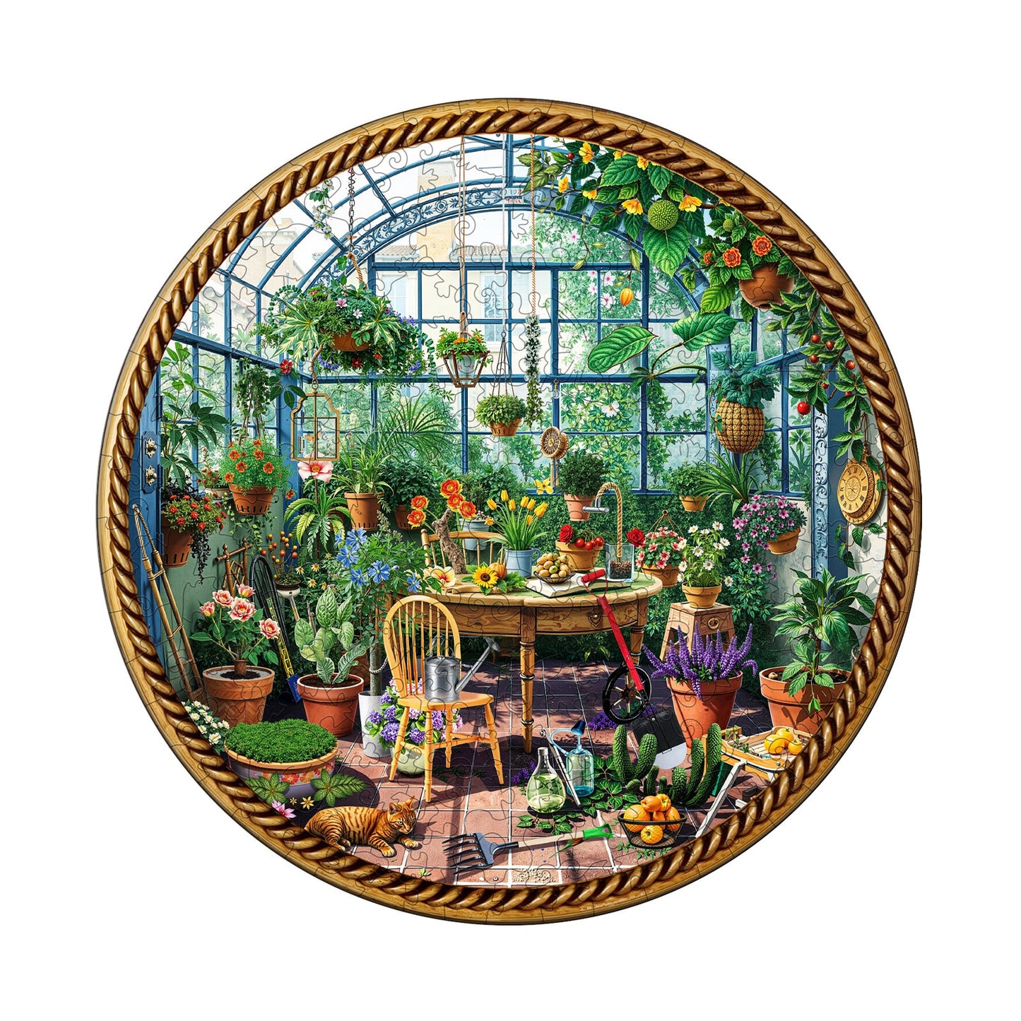 Ausgefallenes Holzpuzzle – Botanischer Garten