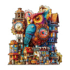Whimsical Wooden Jigsaw Puzzle- Owl Castle