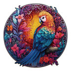 Whimsical Wooden Jigsaw Puzzle-Beautiful parrot