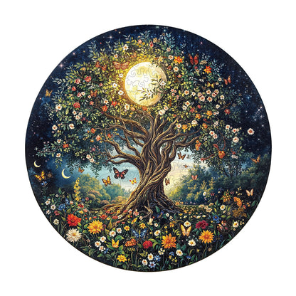Verträumtes Holzpuzzle – Baum des Lebens im Bohème-Stil