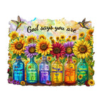 Whimsical Wooden Jigsaw Puzzle- God says you are