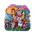 Whimsical Wooden Jigsaw Puzzle- Mouse family