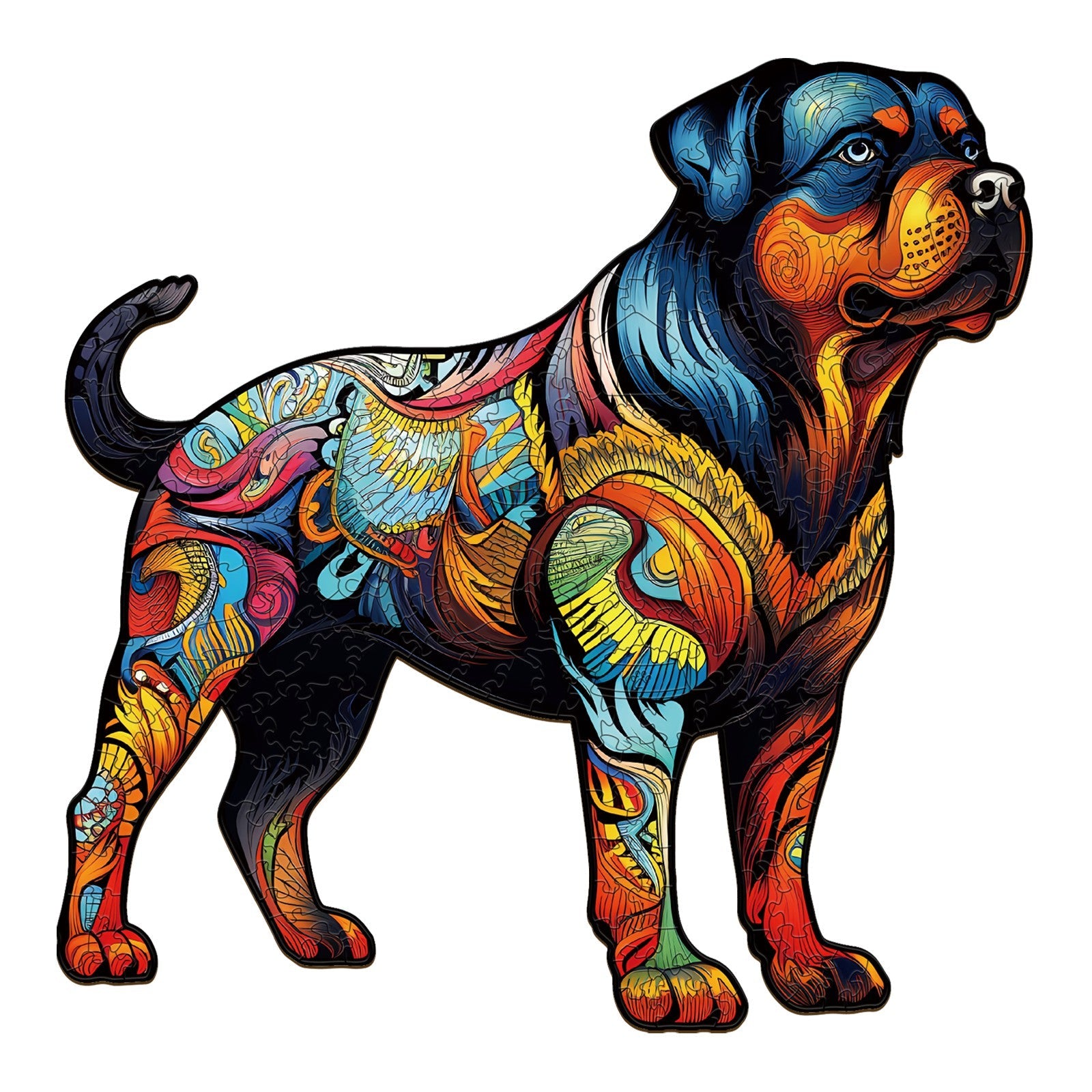 Whimsical Wooden Jigsaw Puzzle- Rottweiler 1