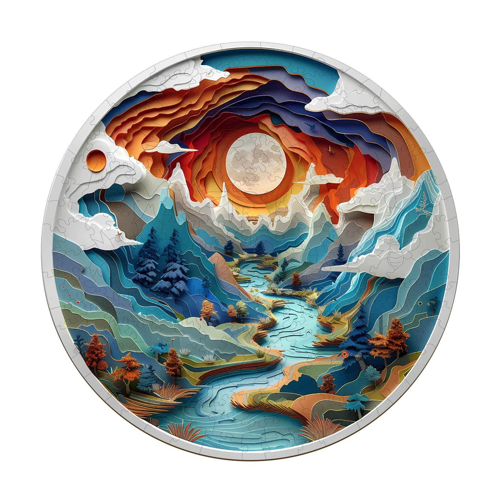 Whimsical Wooden Jigsaw Puzzle- 3d vision Inside The Cave-3