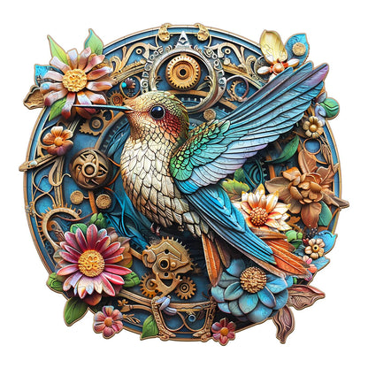 Launiges Holzpuzzle – Anmutiger Kolibri-2