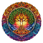 Whimsical Wooden Jigsaw Puzzle- Mandala Tree of Life-1