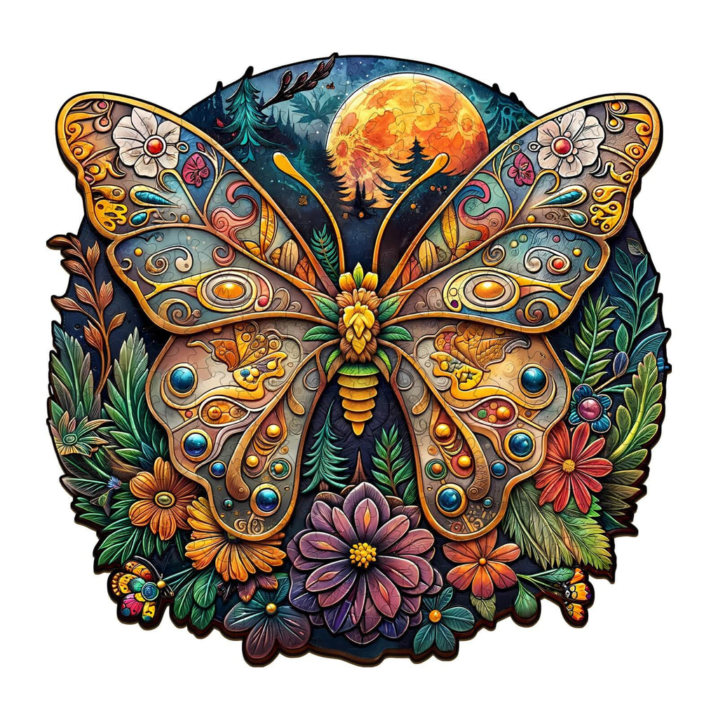 Whimsical Wooden Jigsaw Puzzle- Ancient butterfly-1