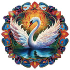 Whimsical Wooden Jigsaw Puzzle-Beautiful Swan 1