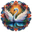 Whimsical Wooden Jigsaw Puzzle-Beautiful Swan 1