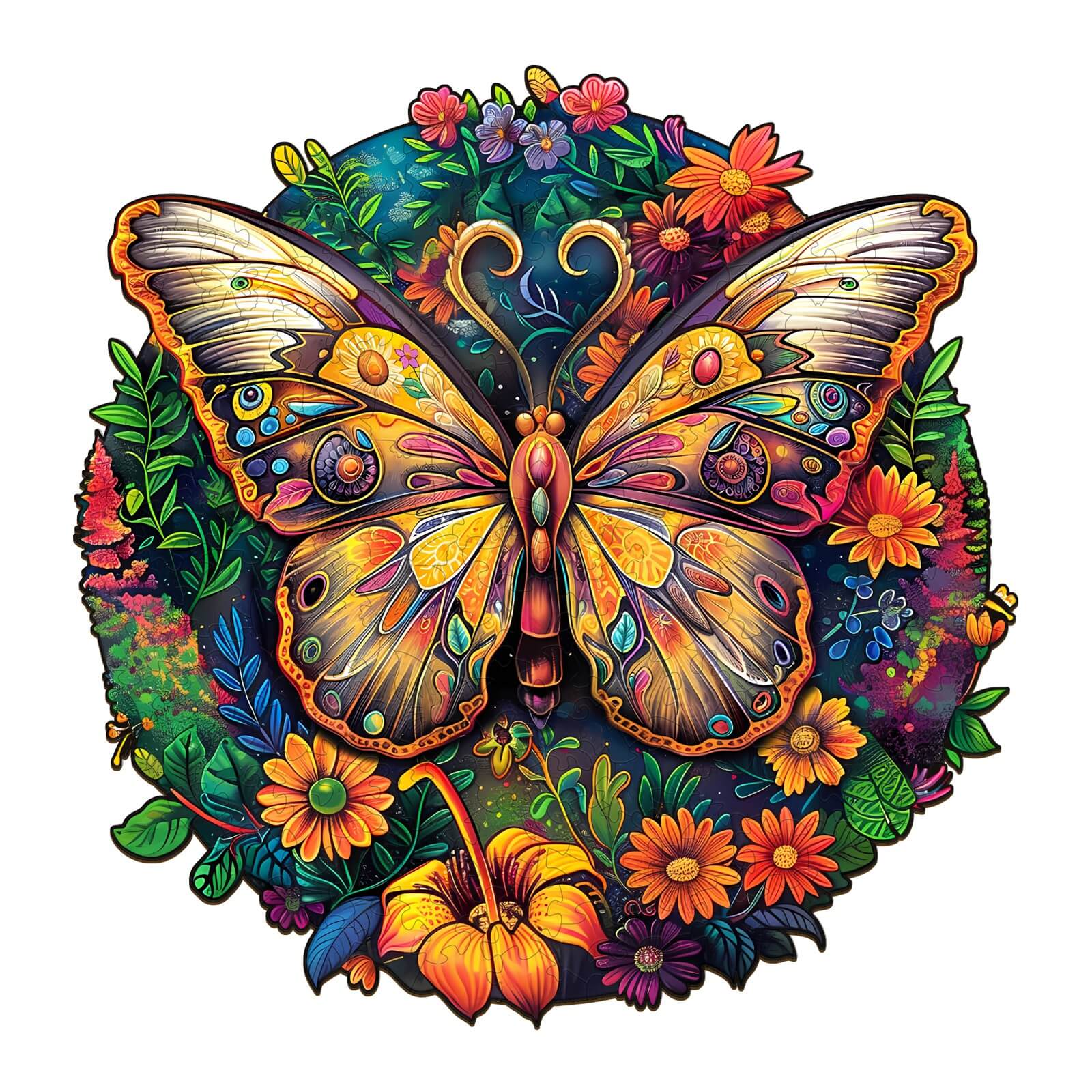 Ausgefallenes Holzpuzzle – Alter Schmetterling 2 Hauptbild