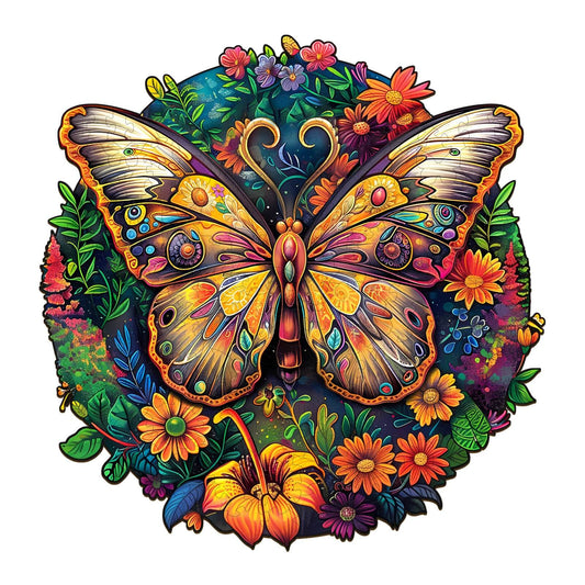 Whimsical Wooden Jigsaw Puzzle- Ancient butterfly 2