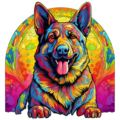 Whimsical Wooden Jigsaw Puzzle-German Shepherd 3