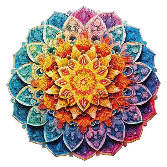Puzzle en bois captivant – Miroir mandala