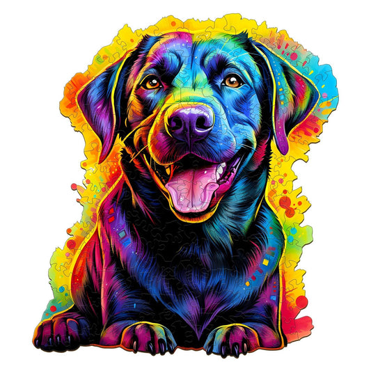Puzzle en bois captivant - Labrador noir