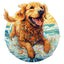 Puzzle en bois fantaisiste - joyeux golden retriever