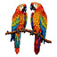 Whimsical Wooden Jigsaw Puzzle-Chatting Parrots