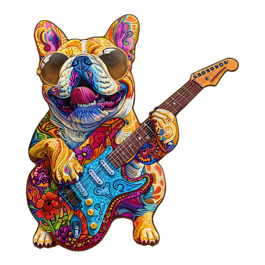 Whimsical Wooden Jigsaw Puzzle- Rock Dog