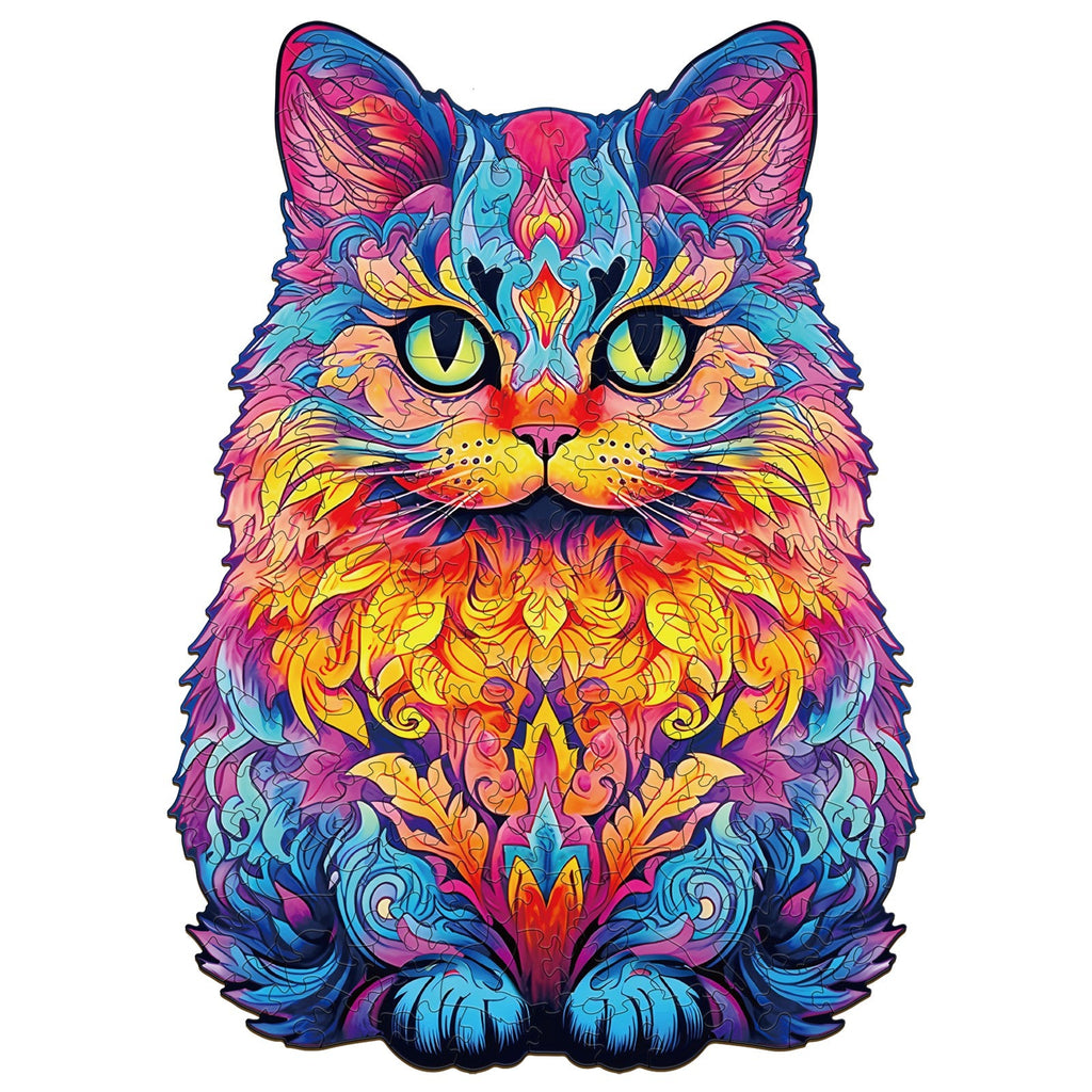 Whimsical Wooden Jigsaw Puzzle-British shorthair