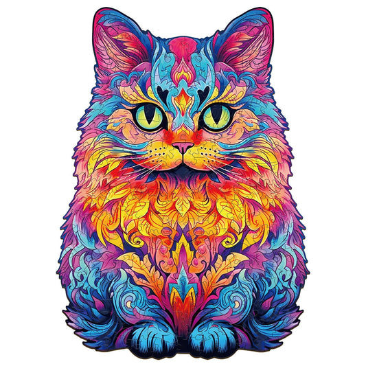 Whimsical Wooden Jigsaw Puzzle-British shorthair