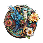 Whimsical Wooden Jigsaw Puzzle- Graceful hummingbird-1