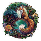 Whimsical Wooden Jigsaw Puzzle-Yin Yang Fox-3