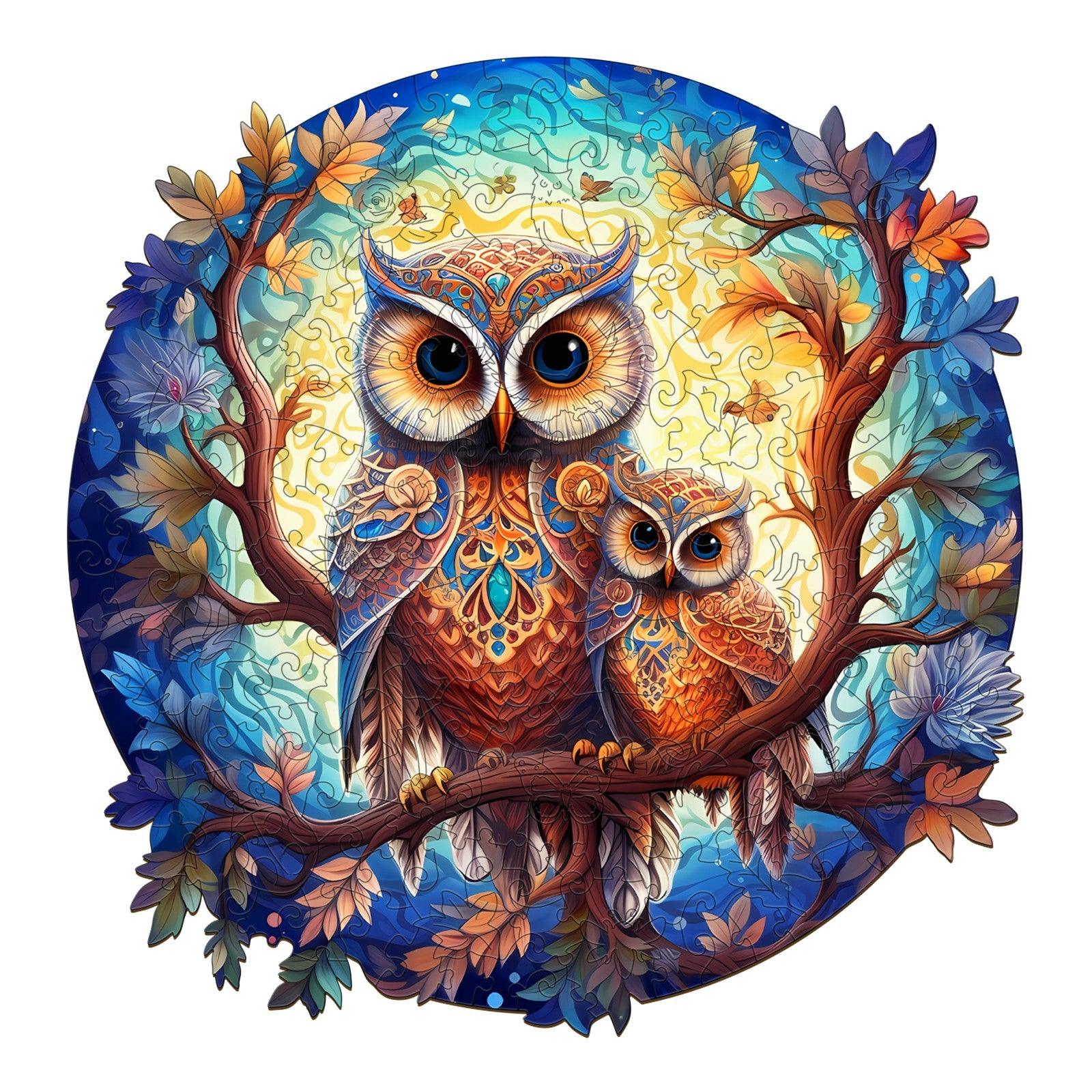 Whimsical Wooden Jigsaw Puzzle- Owl Family 2