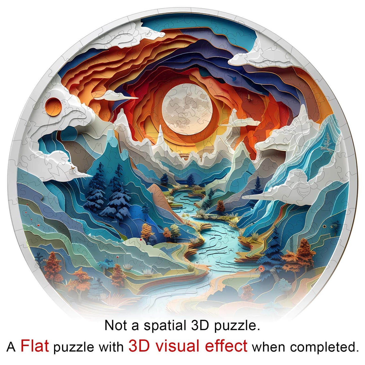 Ausgefallenes Holzpuzzle - 3D-Vision In der Höhle -3