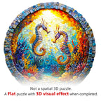 Engaging Wooden Jigsaw Puzzle- Seahorses in Harmony