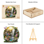 Puzzle en bois fantaisiste - Papillons et cascades