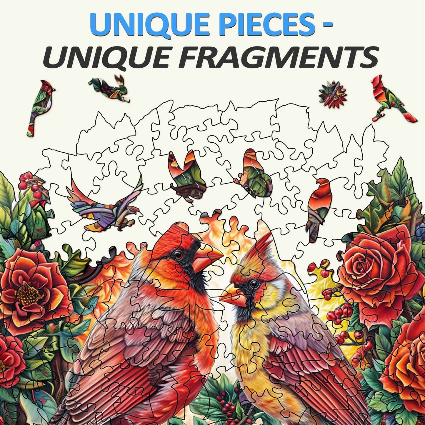 Verträumtes Holz-Puzzle – Rotkehlchen