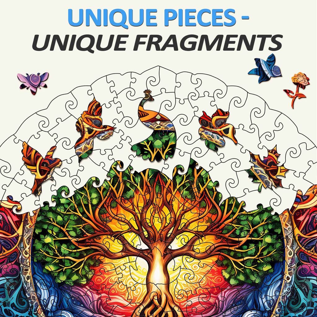 Whimsical Wooden Jigsaw Puzzle- Mandala Tree of Life-1