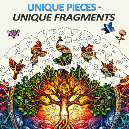 Sonderbares Holzpuzzle- Mandala Baum des Lebens-1