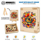Whimsical Wooden Jigsaw Puzzle- Bee and the flower