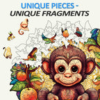 Whimsical Wooden Jigsaw Puzzle-happy monkey
