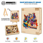 Whimsical Wooden Jigsaw Puzzle- Dog Band