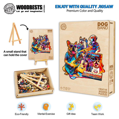 Verspieltes Holzpuzzle – Hunde-Band