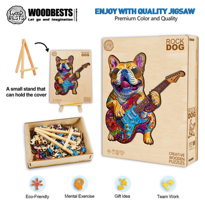 Ausgefallenes Holzpuzzle – Rock Dog