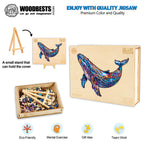 Skurriles Holz-Puzzle – Blauwal
