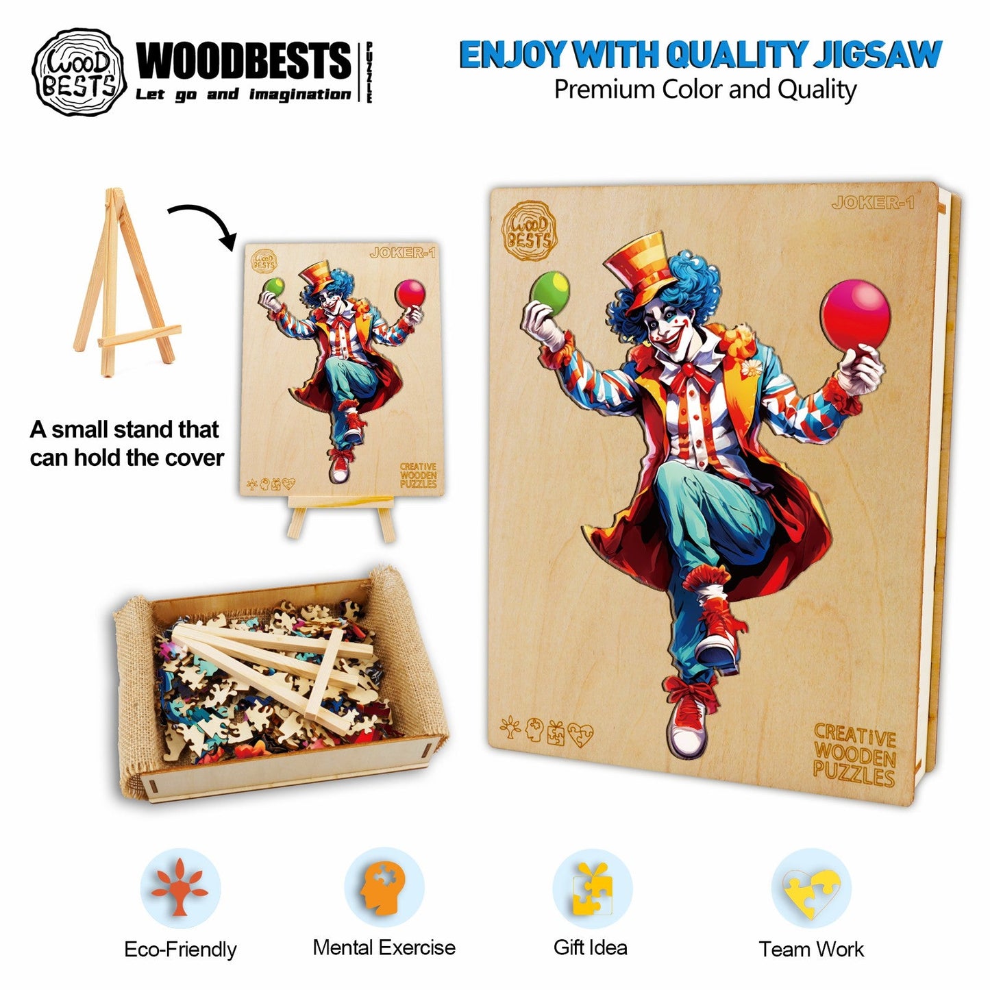 Skurriles Holz-Puzzle - Joker-1