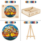 Whimsical Wooden Jigsaw Puzzle- Colorful Glass Tree