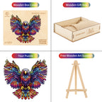 Whimsical Wooden Jigsaw Puzzle-Soaring Eagle