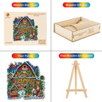 Whimsical Wooden Jigsaw Puzzle-  Christmas Grocery Store