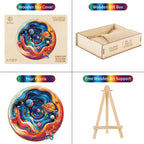 Whimsical Wooden Jigsaw Puzzle-  Colorful Universe