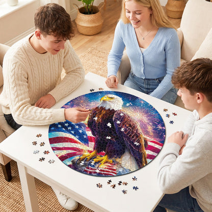 Bald Eagle Flag 1000-Piece Cardboard Jigsaw Puzzle