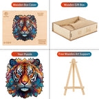 Whimsical Wooden Jigsaw Puzzle- Tough Tiger