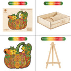Whimsical Wooden Jigsaw Puzzle-  Mandala Pumpkin