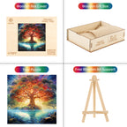Whimsical Wooden Jigsaw Puzzle-  Twilight Divine Tree