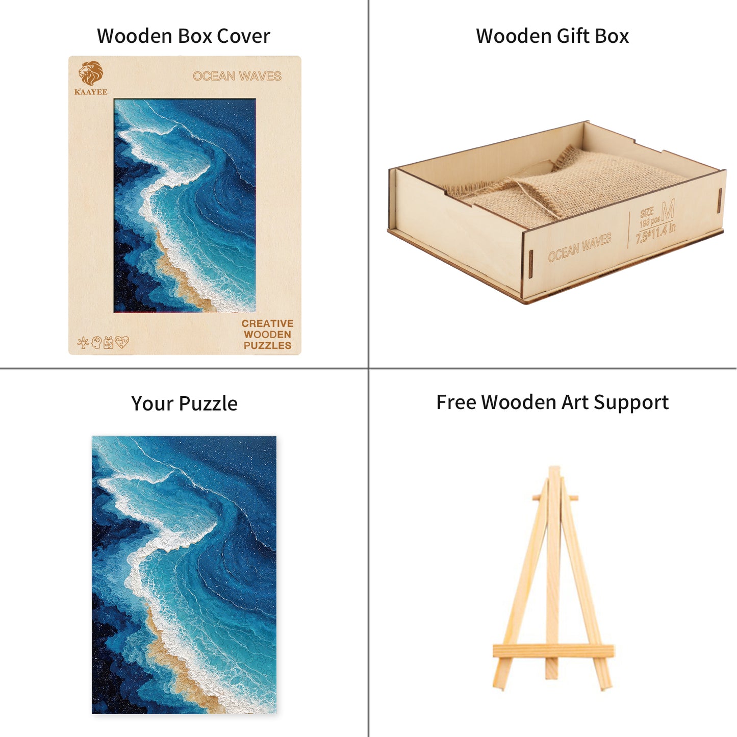 Ausgefallenes Holzpuzzle - Meereswellen